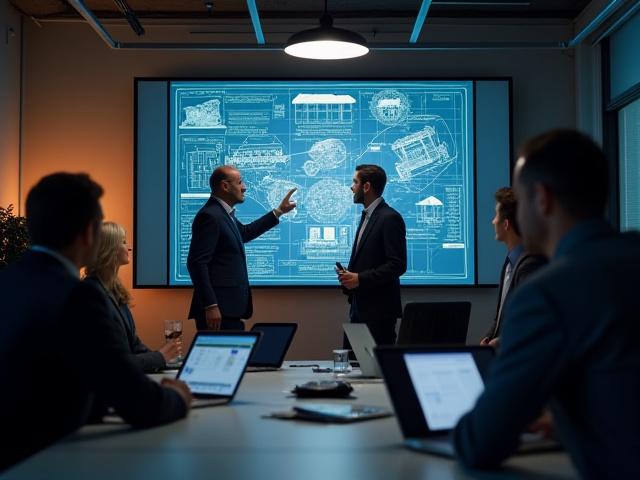 금속 가공 산업 전문가들이 회의하는 모습